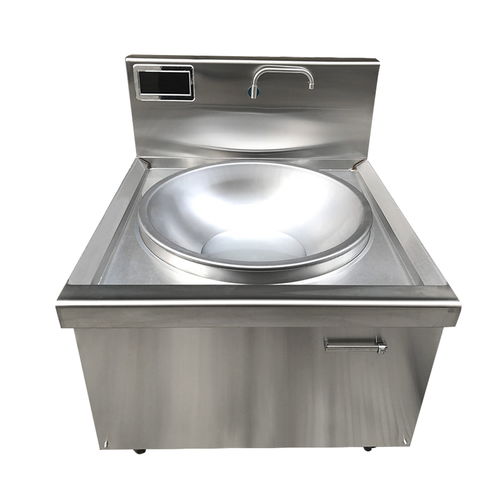 【湖南1米单头电磁大炒锅500人吃饭电炒锅价格灶源牌商用电磁炉】-